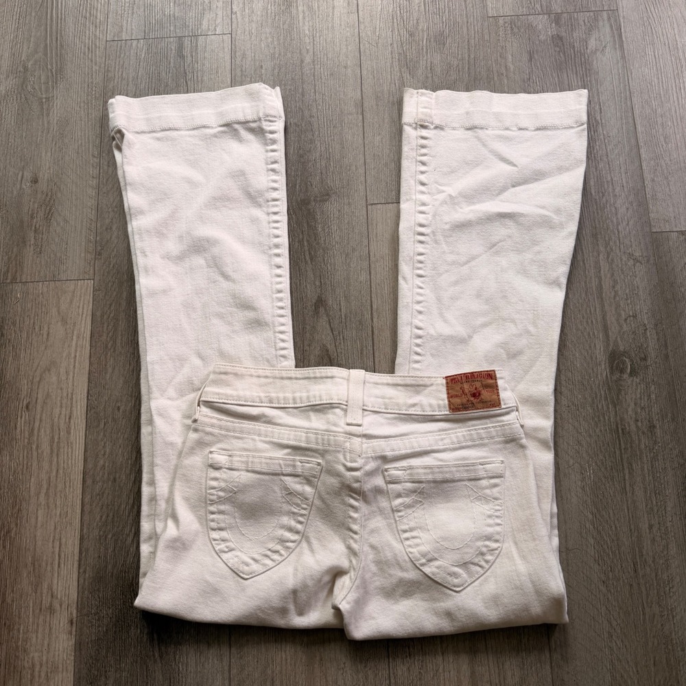 Y2K lowrise True Religion White Flare Jeans Women's Size 29 Made in USA